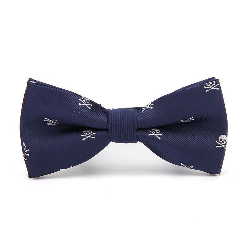 Men's Halloween Skeleton Cross Bones Bow Tie