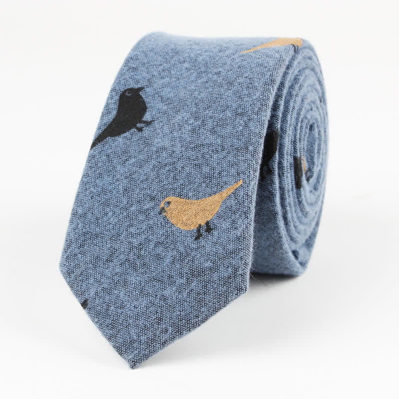 Men's Love Is A Bird Printed Cotton Necktie