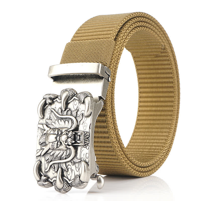 Men's Casual Dragon Decor Nylon Belt