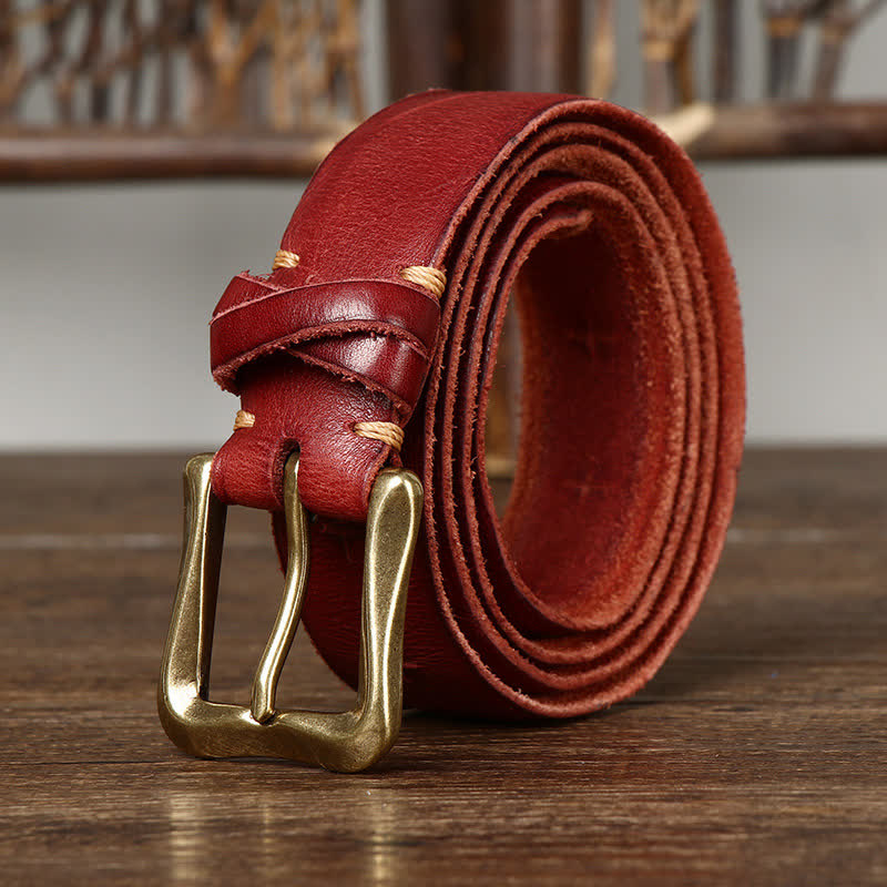 Men's Vintage Carving Crack Leather Belt