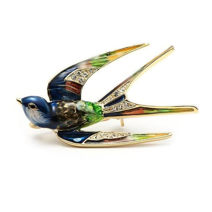 Women's Cute Enamel Swallow Brooch