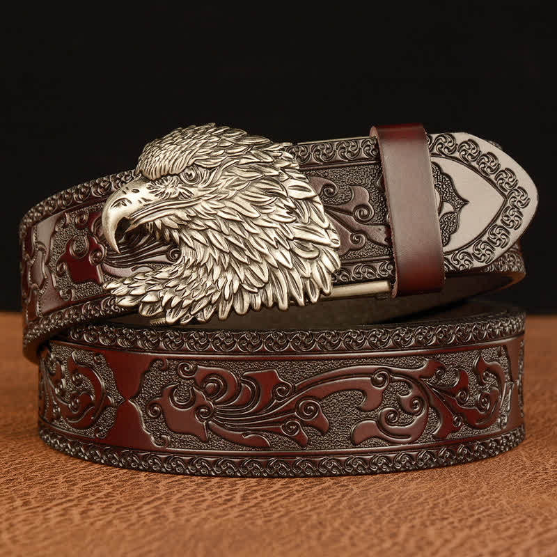 Men's Three-dimensional Eagle Head Leather Belt