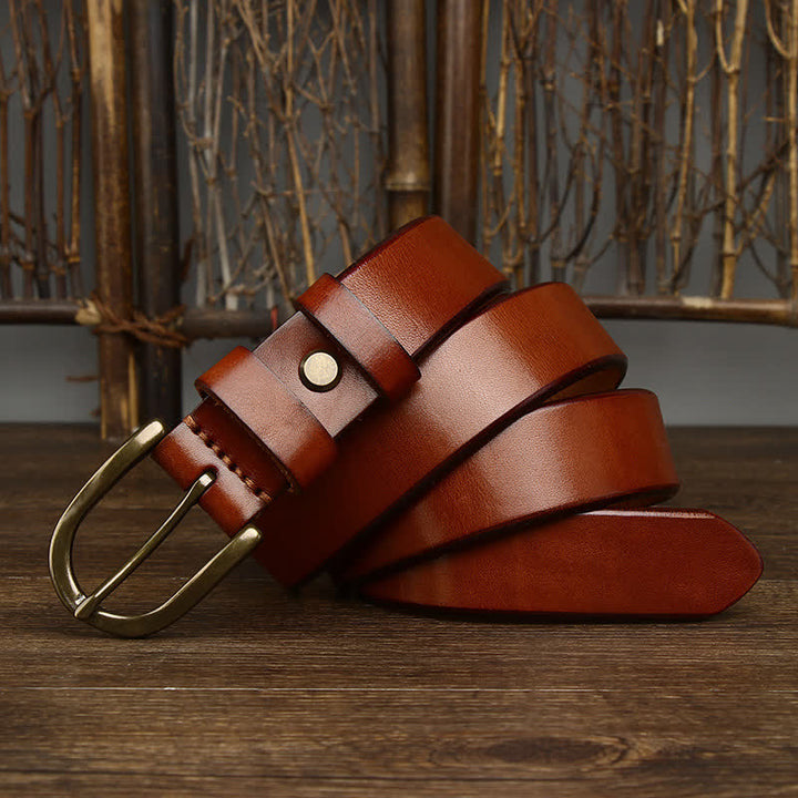 Men's Casual Smooth Glossy Leather Belt