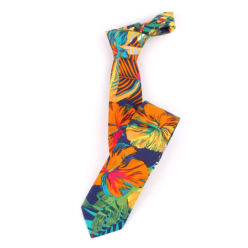 Men's Colorful Tropical Floral Necktie