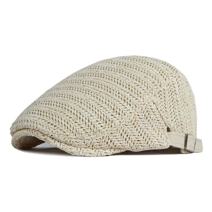 Summer Sunshade Weave Beret Cap - Ivory - AdjustableAdjustable (about 21 5/8"-23 5/8") - image 11