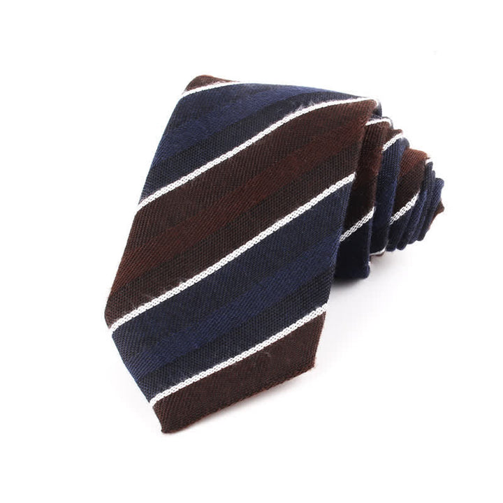 Men's British Soft Wool-like Striped Necktie