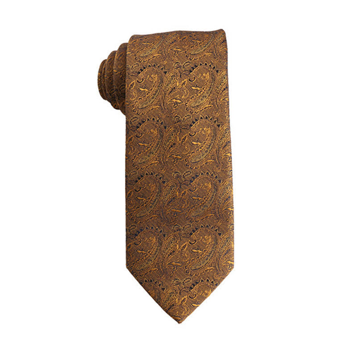 Men's Orange-Red Series Micro Motifs Necktie - Paisley - image 8