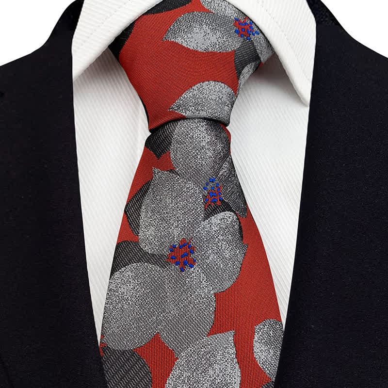 Men's Elegant Large Blossom Floral Necktie