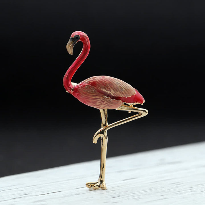 Women's Exotic Enamel Flamingo Brooch