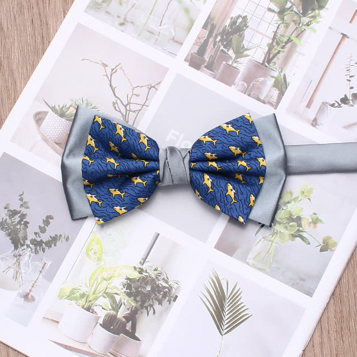 Men's Vintage Racehorse Shark Bow Tie - Blue - image 2