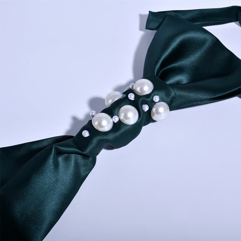 Men's Vintage Look Pearls Wedding Necktie - image 19