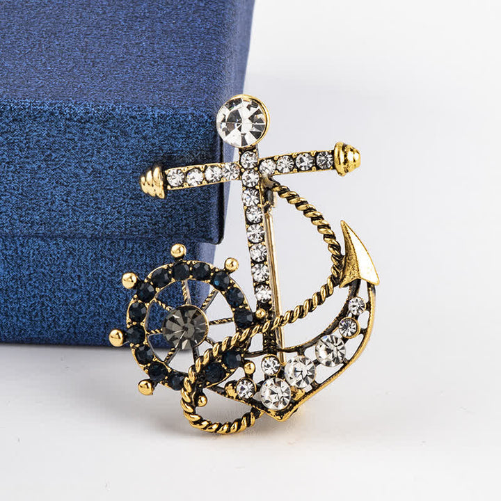 Men's Helmsman Navy Anchor Brooch