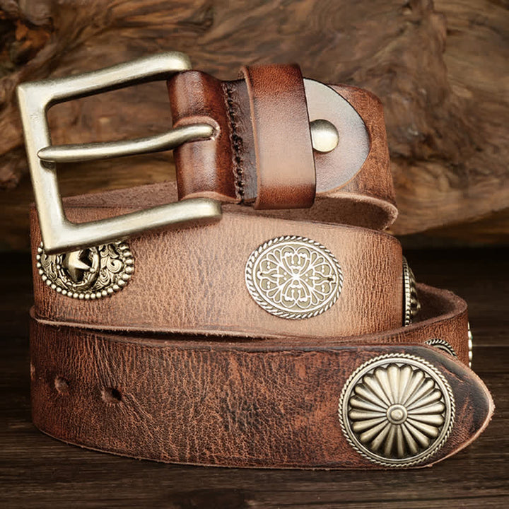 Men's Punk Heavy Metal Studded Leather Belt