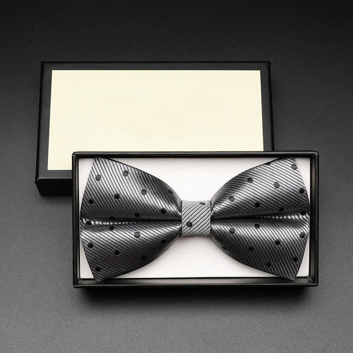 Men's Classic Gray Polka Dots Bow Tie