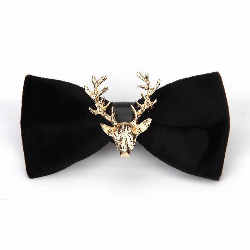 Men's Reindeer Head Velvet Bow Tie