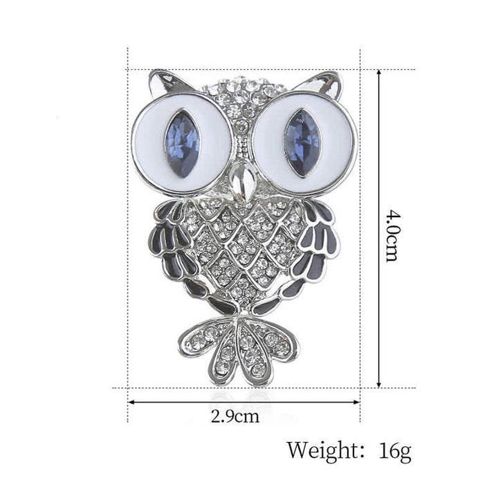 Women's Mystical Blue Eyes Owl Brooch