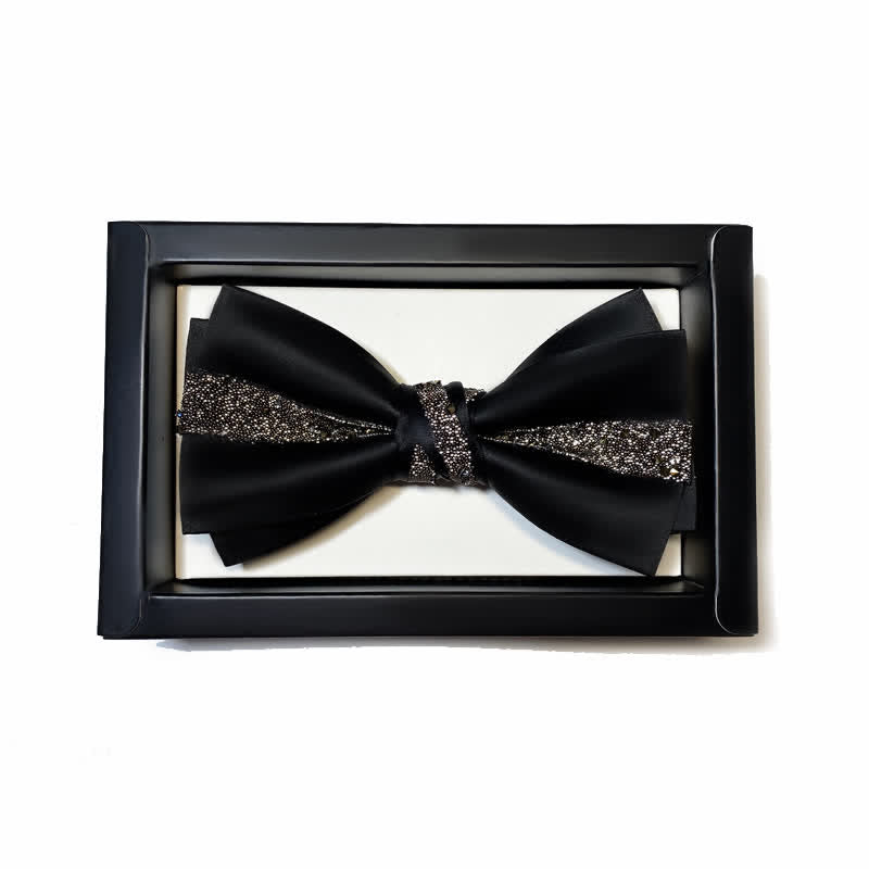 Men's Sparkling Glitter Bow Tie Pocket Square