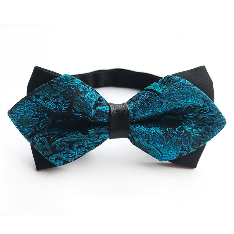 Men's Paisley Double-layer Pointed Bow Tie