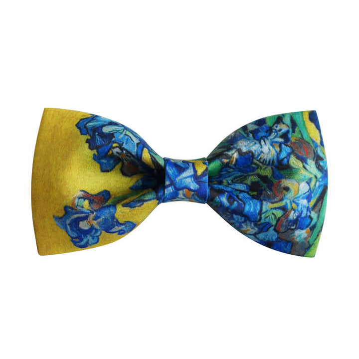 Men's Creative Oil Printing Yellow Iris Bow Tie