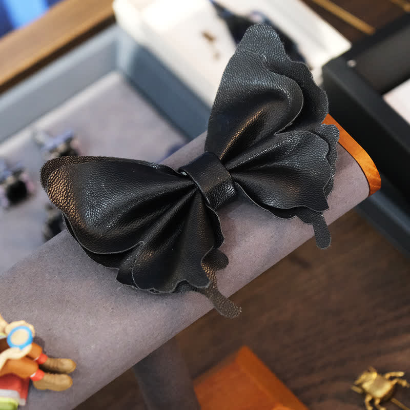 Men's Butterfly Vegetable-tanned Leather Bow Tie