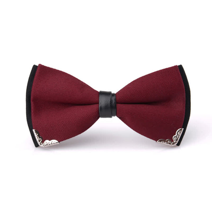 Men's Classy Metal Trim Gold Bow Tie