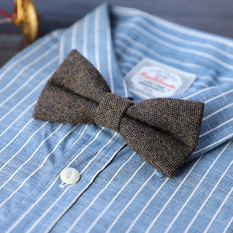 Men's Simple Tweed Wool Blend Bow Tie