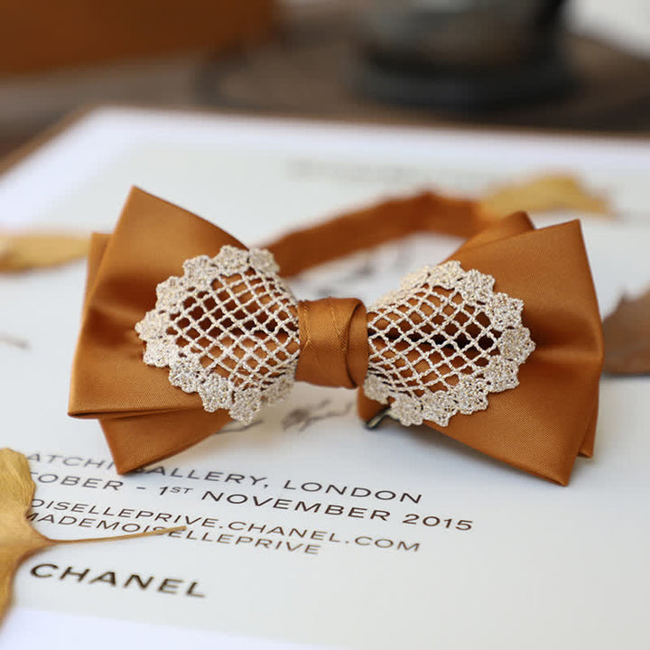 Men's Elegant Flower Lace Bow Tie