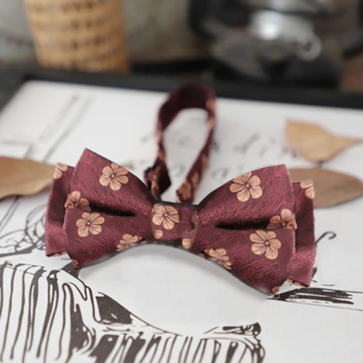 Men's Retro Floral Leaves Bow Tie