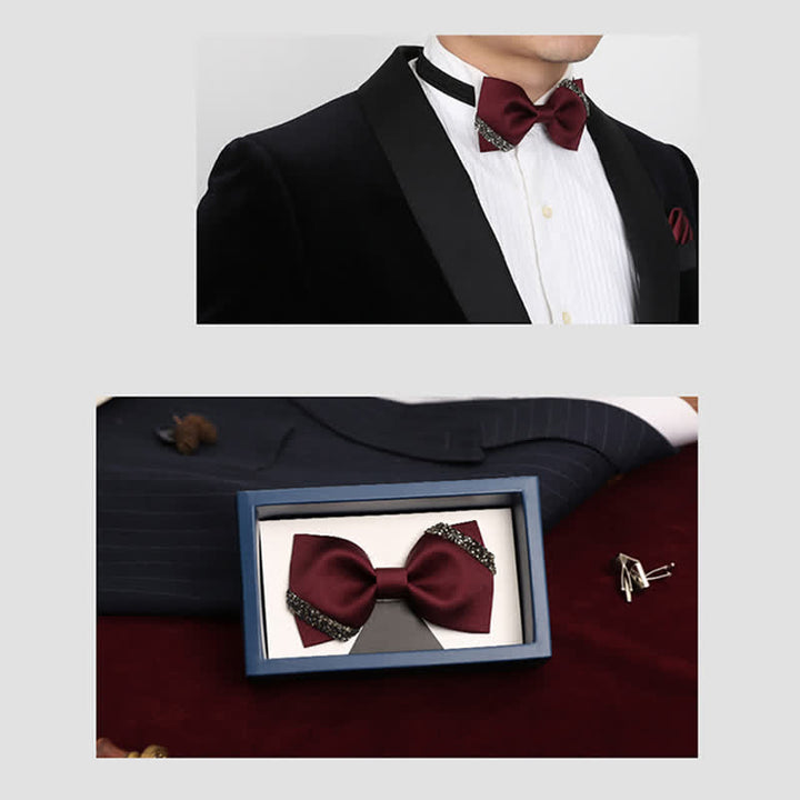 Men's Classy Rhinestone Wedding Bow Tie