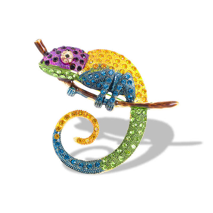 Women's Colorful Chameleon Lizard Brooch