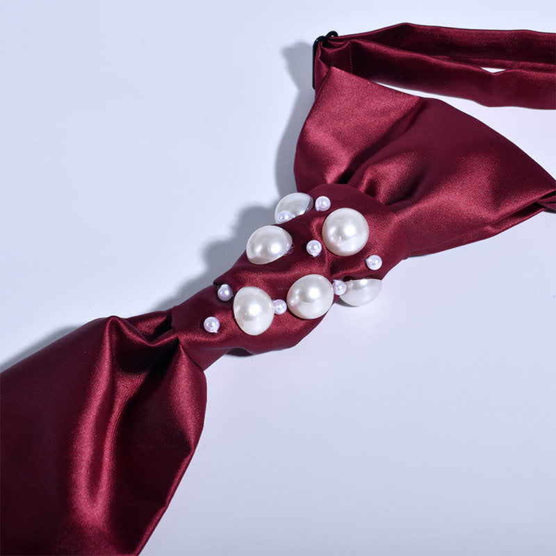 Men's Vintage Look Pearls Wedding Necktie - image 2