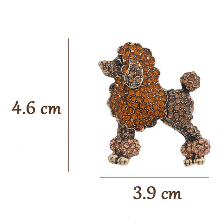 Women's Rhinestone Poodle Dog Brooch