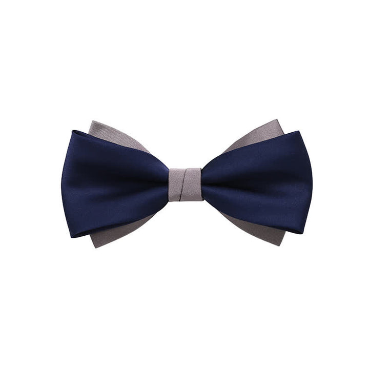 Men's Double-Layers Color Clash Bow Tie