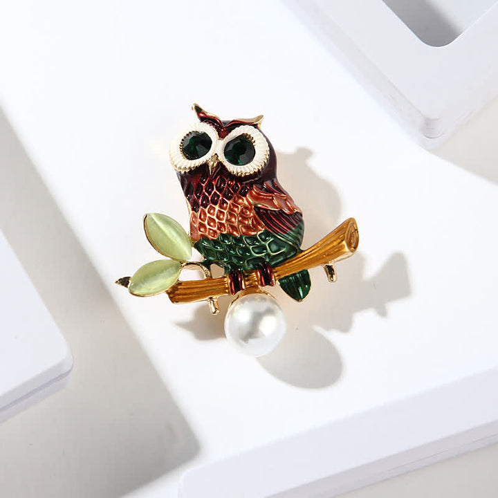 Women's Lovely Colourful Owl Brooch