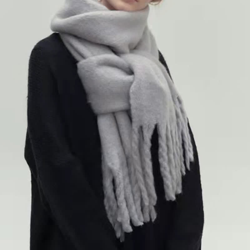 Women's Chunky Thickened Solid Color Soft Scarf