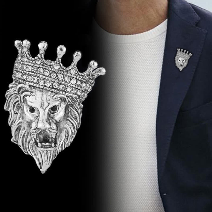 Men's Lordly King Lion Brooch