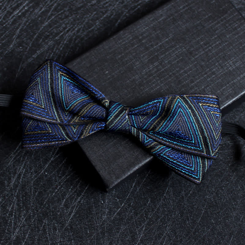 Men's Abstract Pattern Double Layers Bow Tie