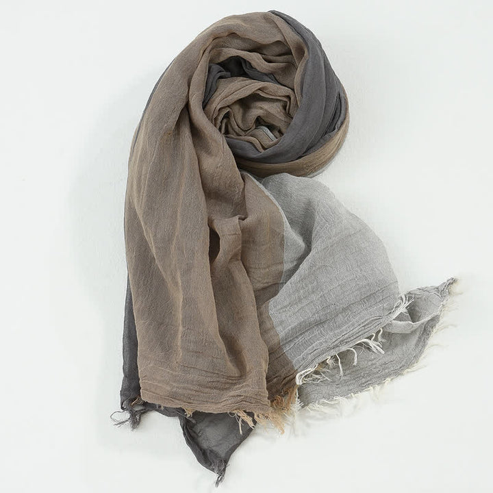 Men's Simple Three-Color Splicing Raw Trim Scarf