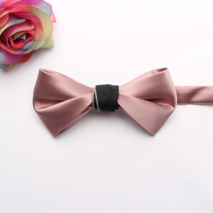 Men's Classic Glossy Solid Colored Bow Tie