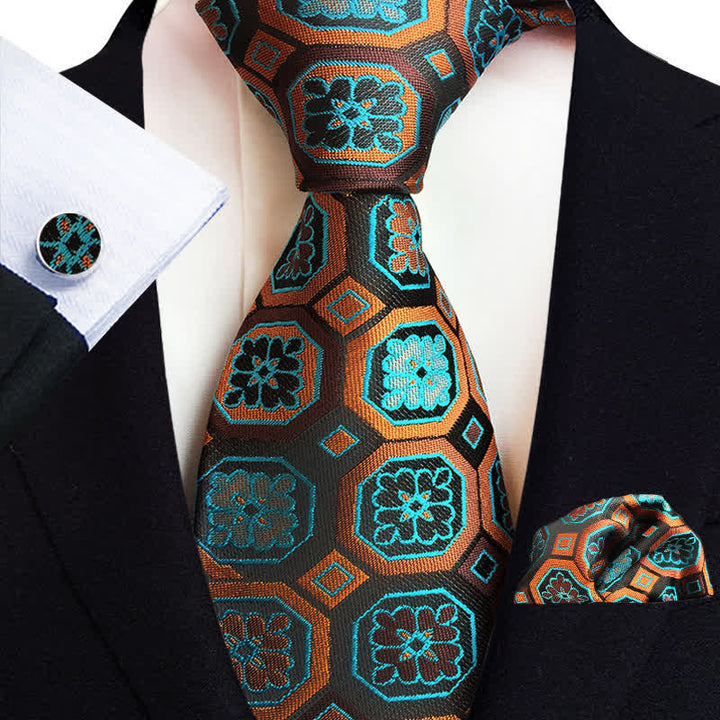 3Pcs Men's Classic Paisley Floral Necktie Set