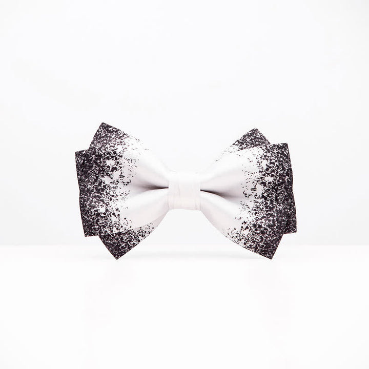 Men's Black White Resplendent Night Sky Bow Tie