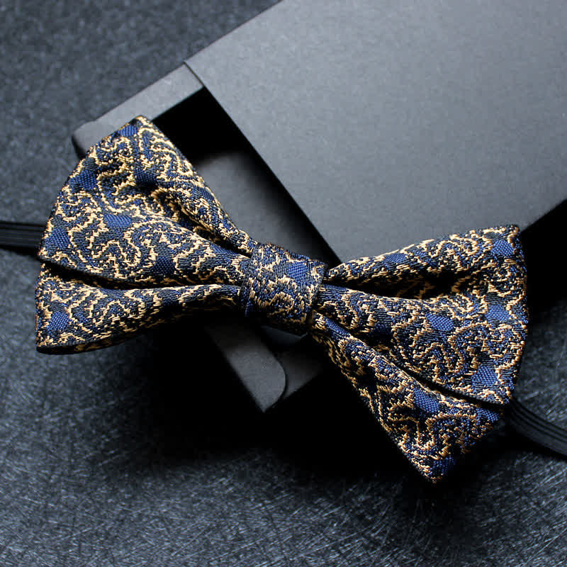 Men's Abstract Pattern Double Layers Bow Tie