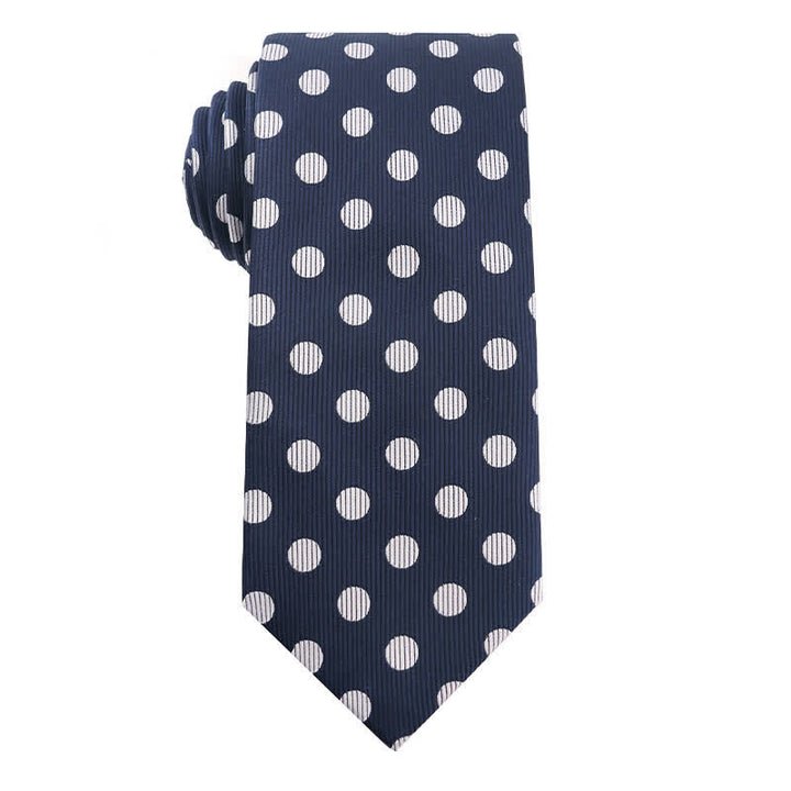 Men's Marine Blue Series Office Necktie - Dots - image 3