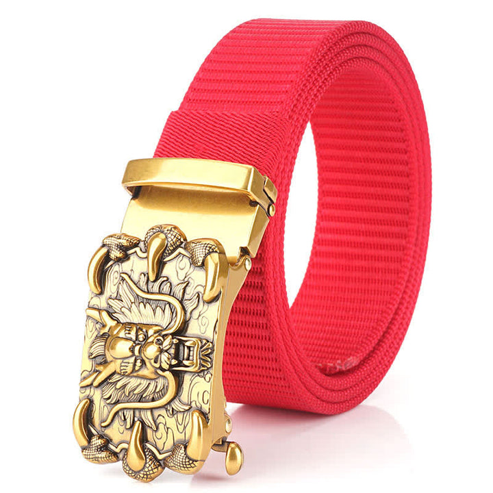 Men's Casual Dragon Decor Nylon Belt