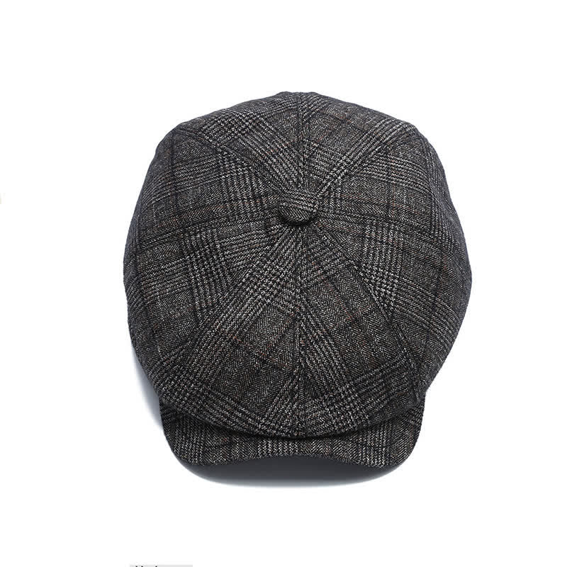 Classic Newsboy Flat Cap with Earflap Beret