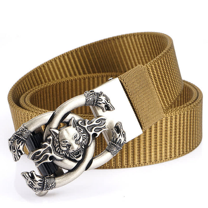 Men's Fierce Wolves In Flame Nylon Belt