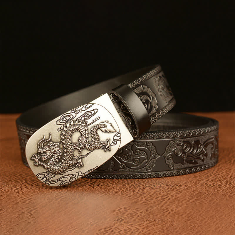 Men's Dragon Soaring In The Sky Leather Belt