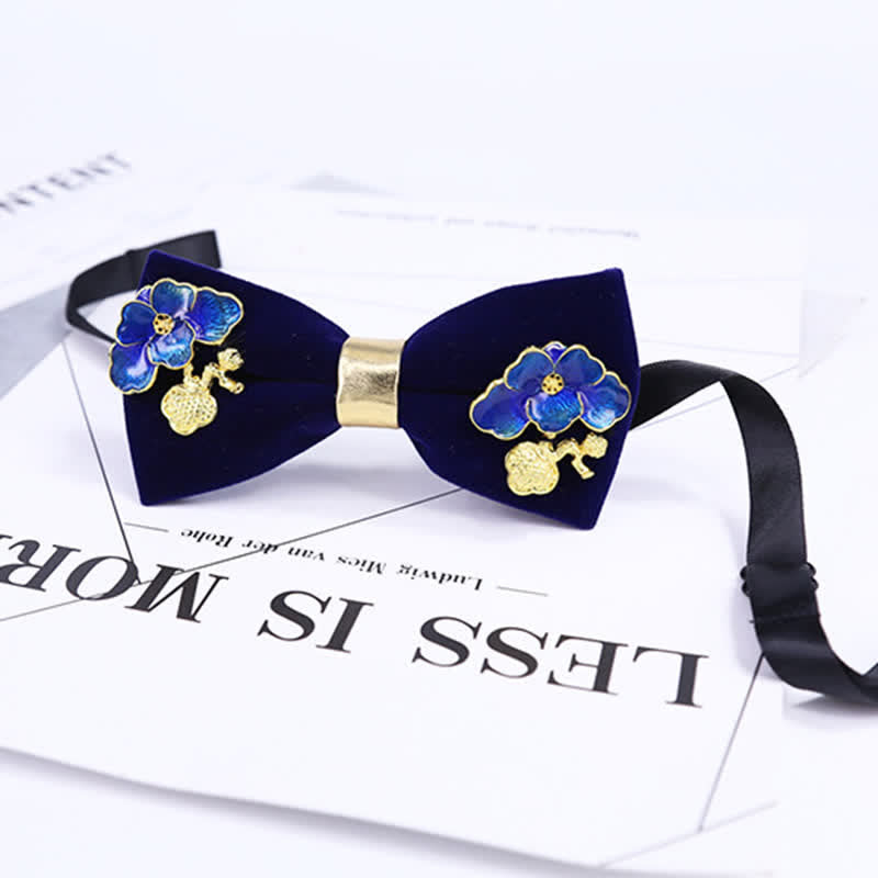 Men's Enamel Flowers Leaves Decor Bow Tie - image 2