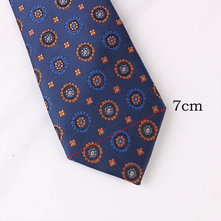 Men's Vintage Geometric Floral Motifs Necktie - image 4