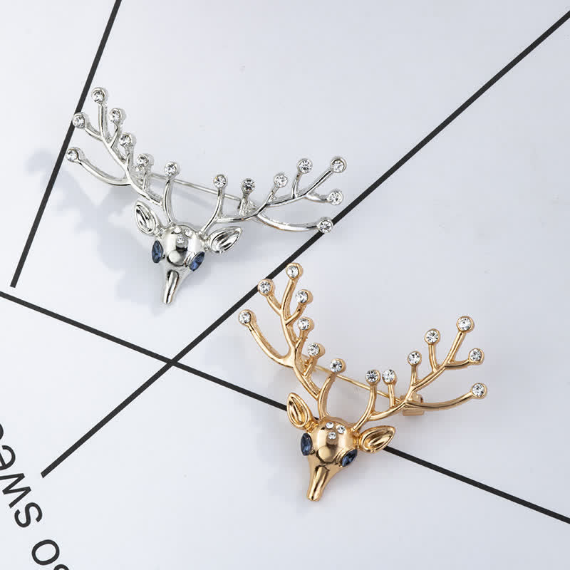 Men's Living Christmas Elk Brooch